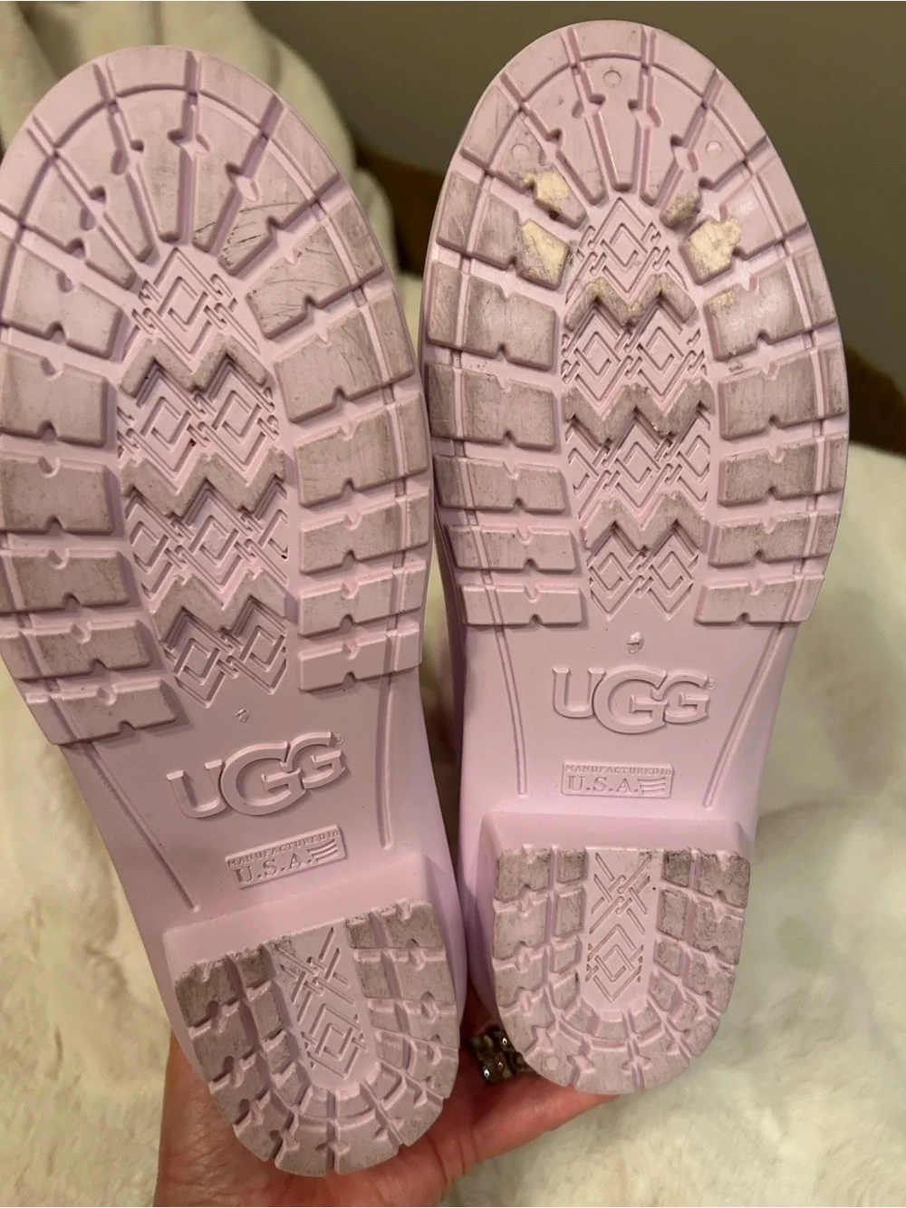 UGG Glossy  Mid Calf Rain Boots ( Lavender color)